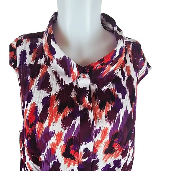 Maggie Barnes Purple Orange Design Summer Women's Tank Blouse 5X - Picture 2 of 4